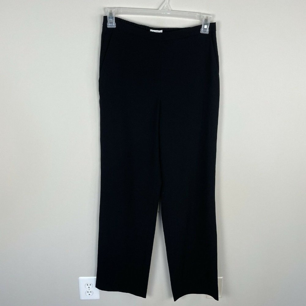 Aritzia Babaton Conan Pants Black Slim Straight Leg Elastic Waist Work Pants 10